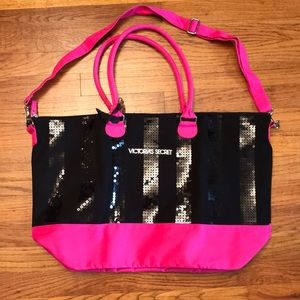 Victoria’s Secret black and pink tote